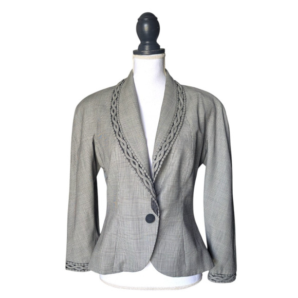 Vintage Christian Dior Boutique Paris Glen Plaid Blazer Size US 10 - Picture 1 of 14